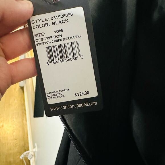 Adrianna Papell Black Streych Crepe Mermaid Skirt size 10 NWT - Picture 3 of 10